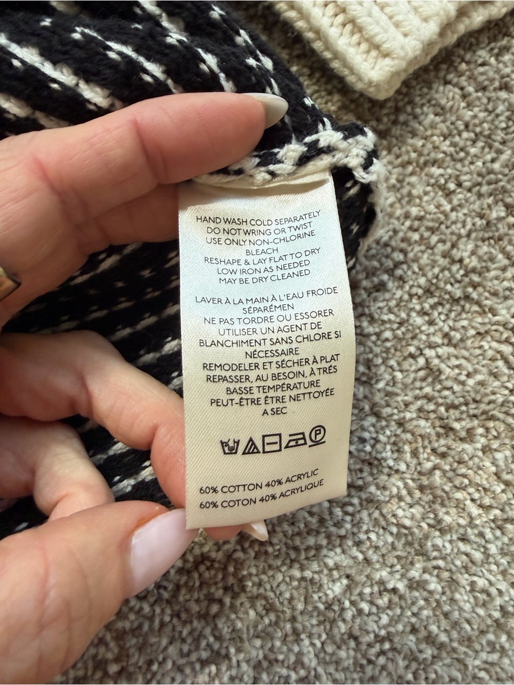 Free People Maisie Oversized Black & White Sweated Size XS - Picture 11 of 16